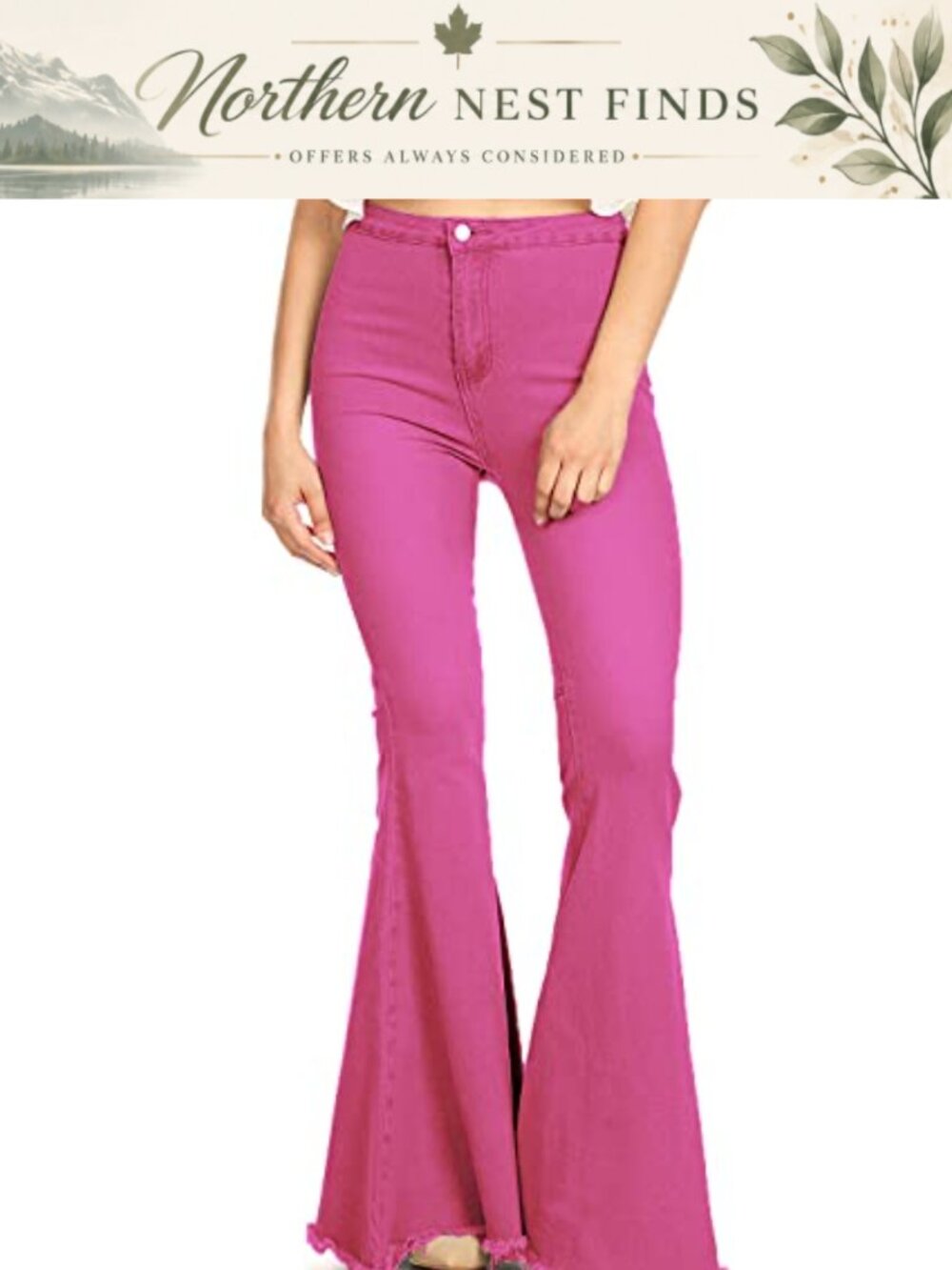 High Waist Flare Bell Bottom Jeans Stretchy Wide Leg Retro Denim